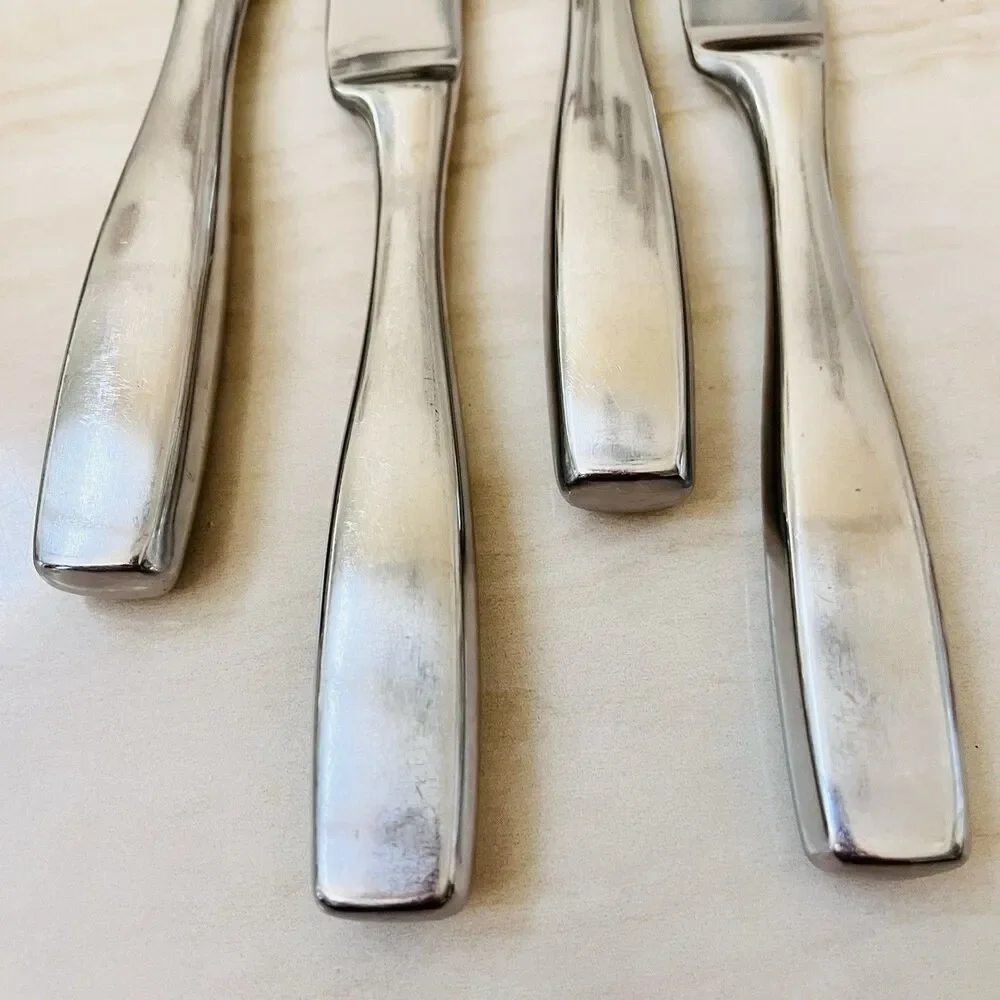 4pc YAMAZAKI Belgrove Dinner Knife 9 1/4” Stainless Glossy New French Hollow